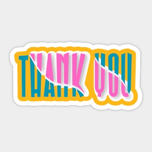 Thank You Lettering With Shadow Sticker